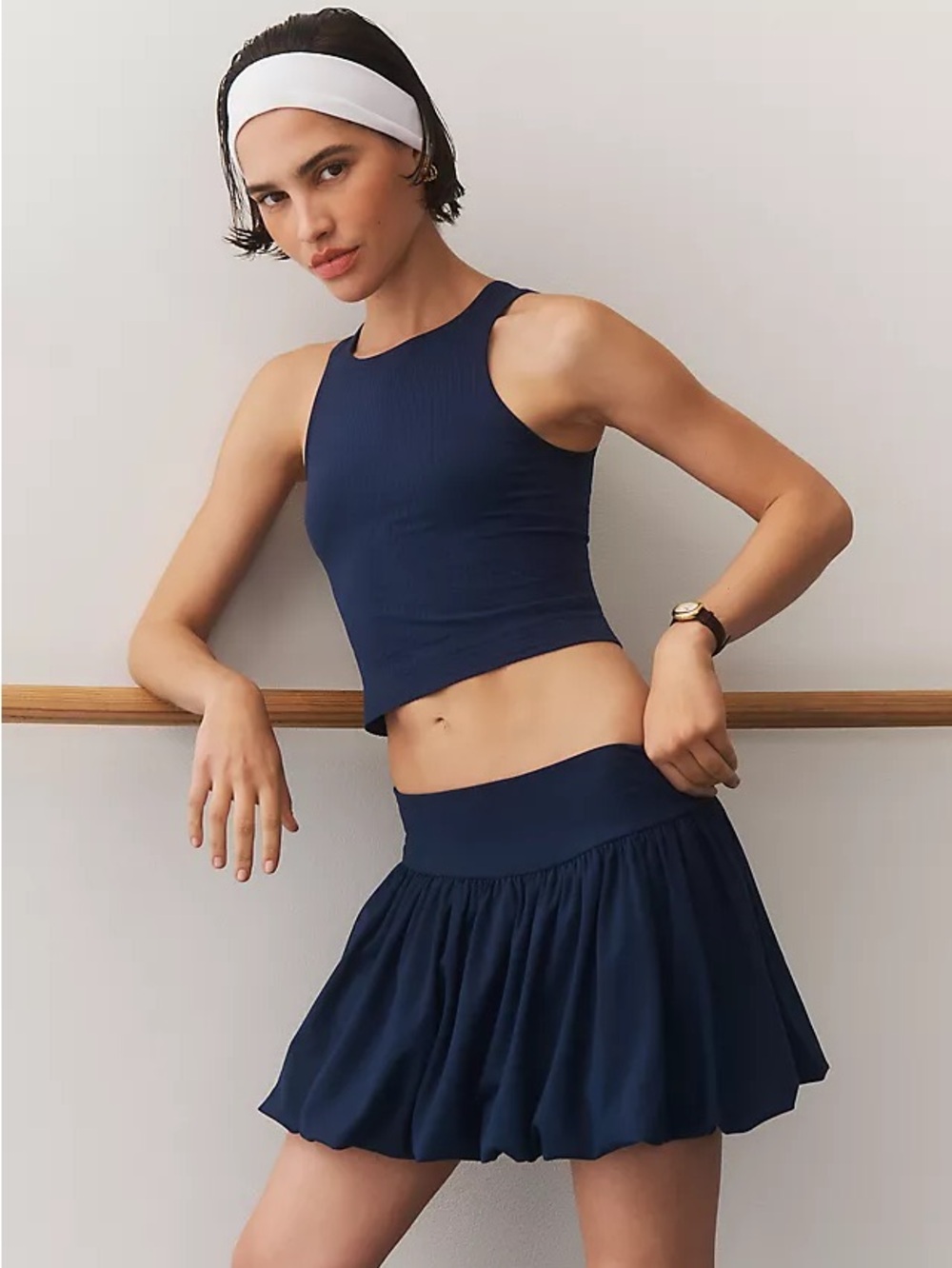 NWT Anthropologie Daily Practice Bubble Mini Skirt in Waypoint size Medium